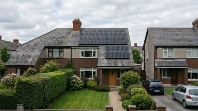solar panels irish suburban roof