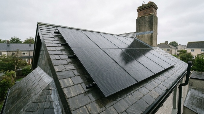 Top Solar Products Reviewed Plus Real Installer Insights 2 Solar panels installed on the slate roof of an Irish suburban home