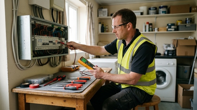 EV Charger Installation Cost in Ireland: 2026 Prices 3 Wall-mounted home EV charger fitted on the exterior of a red brick Irish semi-detached house