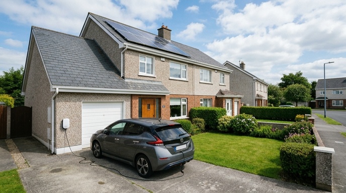 EV Charger Grant in Ireland: SEAI Rates and How to Apply in 2026 4 Homeowner completing SEAI EV charger grant application online at kitchen table