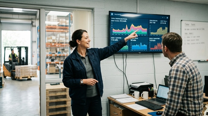Commercial Electricity Rates in Ireland 2026: What Businesses Pay 3 Close-up of a commercial electricity meter and consumer unit in a utility room